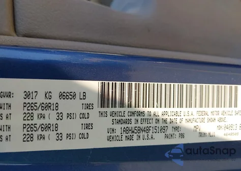 2008 Chrysler Aspen Limited из США, поврежденный, VIN 1A8HW58N48F151097